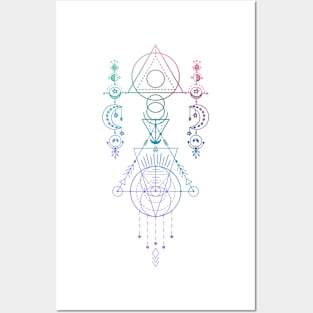 Witchy Moon Phase Magic - Festival Gear - Psychedelic and Spiritual Artwork Posters and Art